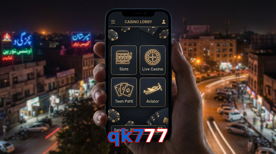 Main screen of Qk777 app page for PK players